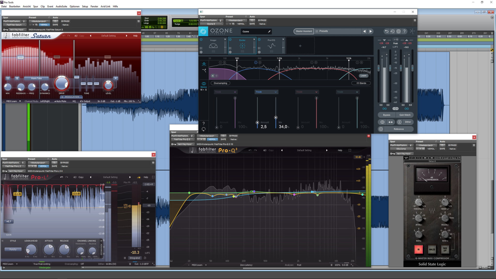 Mastering im Red Carpet Studio. Hier siehst du einen Screenshot einer Mastering-Session im Tonstudio.